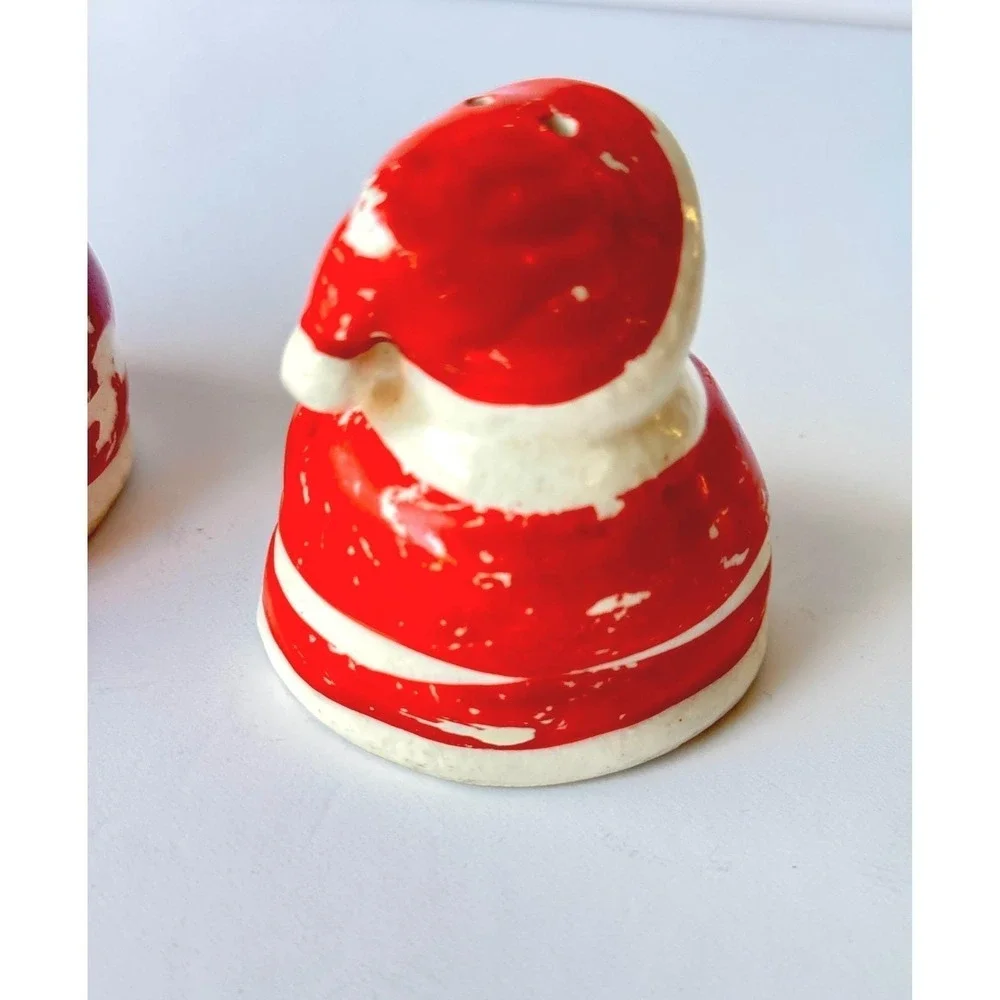 Vintage Kreiss & Co. Ceramic Santa Salt and Pepper Shakers Distinctive Eyes MCM